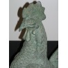 "Rooster" sculpture, in green bronze. From Moinat SA – Antiques and Decor