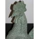 Sculpture "Coq", en bronze vert.