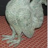 "Rooster" sculpture, in green bronze. From Moinat SA – Antiques and Decor