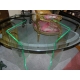 Table ovale, dessus en verre