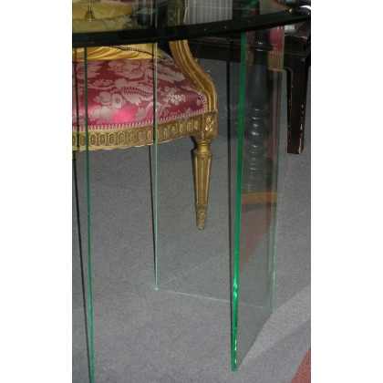  Table ovale, dessus en verre et sur  Moinat SA  - Antiquités décoration