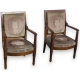 Paire de fauteuils Empire, en acajou.