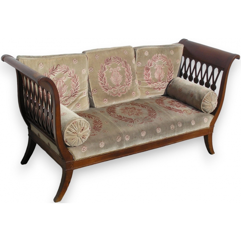Empire-style daybed, in mahogany. France. Available from  Moinat SA  - Antiques and home décor