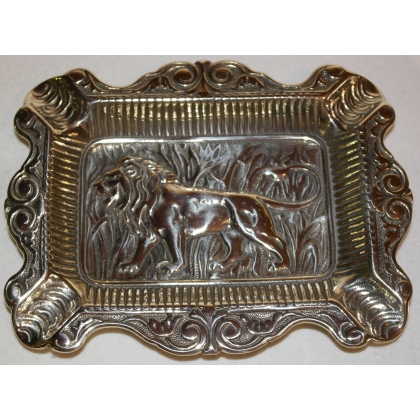 Polished brass "Lion" ashtray at Moinat SA – Antiques and home décor