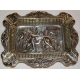 Grand miroir ovale Louis XVI doré