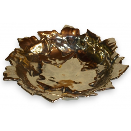 Bol rond \"Feuille d\'érable\" en laiton
