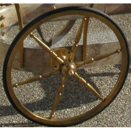 ALDO TURA three-wheeled serving trolley. Available from Moinat SA – Antiques and home décor