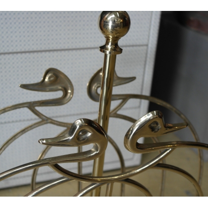 "Swans" newspaper rack in polished brass at  Moinat SA  - Antiques and home décor
