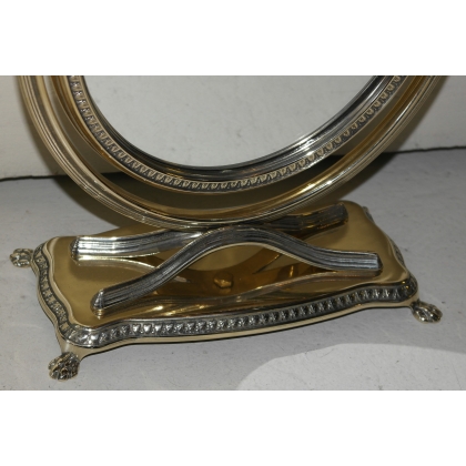 Round brass table mirror with a  Moinat SA  - Antiques and home décor