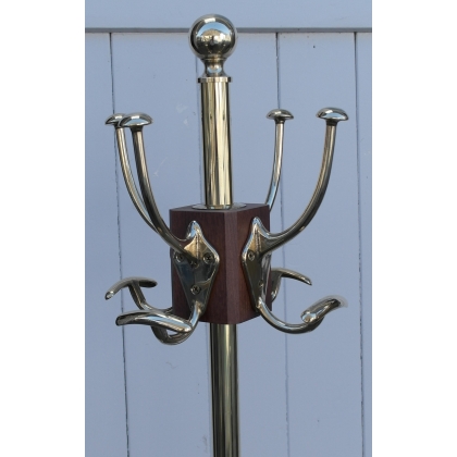 Polished brass coat rack, 4 arms, from Moinat SA – Antiques and home décor