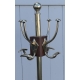 Porte-manteaux en laiton poli, 4 bras