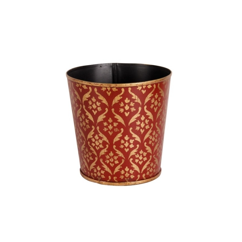 Small round plant pot made of painted sheet metal by Moinat SA – Antiques and home décor