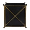 Square planter in black and gold sheet metal at  Moinat SA  - Antiques and home décor