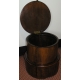 Step commode rond, en acajou. Avec