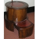 Step commode rond, en acajou. Avec