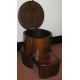Step commode rond, en acajou. Avec