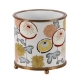 Cache-pot rond en porcelaine décor fleurs