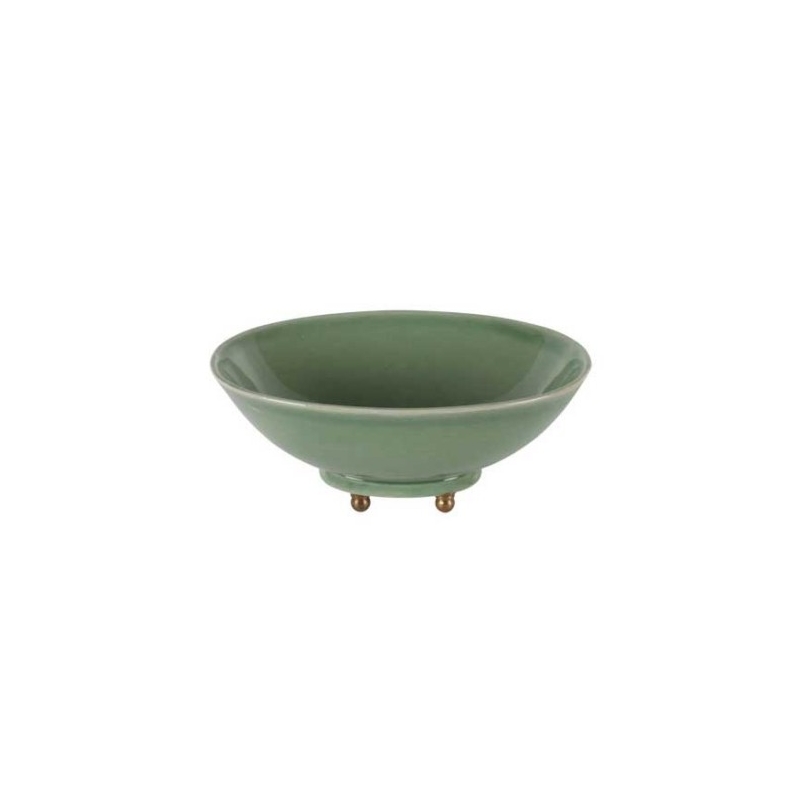 Coupe ovale en porcelaine céladon et