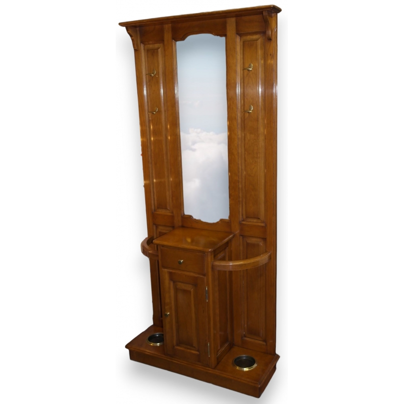 Porte manteau à miroir avec 1 tiroir et