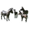 Famille d\'ânes en bronze