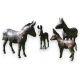 Famille d'ânes en bronze