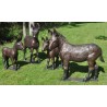 Famille d\'ânes en bronze