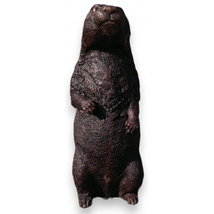 Marmotte debout en bronze
