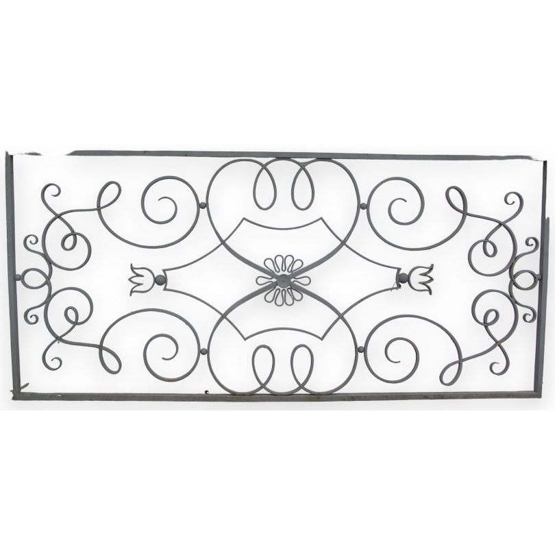  Grille en fer forgé Art Déco, grise sur  Moinat SA  - Antiquités décoration