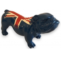 Bulldog anglais en résine bleu "Union Jack"