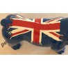 Bulldog anglais en résine bleu \"Union Jack\"