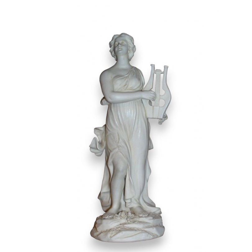 "Erato" biscuit porcelain statue, marked MV, by Moinat SA – Antiques and decorative items
