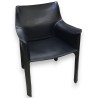 Fauteuil 413 Cab en cuir noir par Mario BELLINI