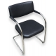 Fauteuil VISAVIS en cuir noir par CITTERIO