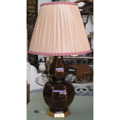  Paire de lampes, en céramique brune. sur  Moinat SA  - Antiquités décoration