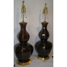  Paire de lampes, en céramique brune. sur  Moinat SA  - Antiquités décoration