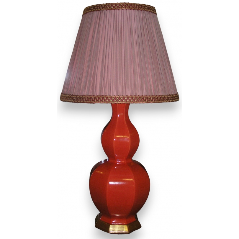  Lampe Alexander, en céramique ocre sur  Moinat SA  - Antiquités décoration