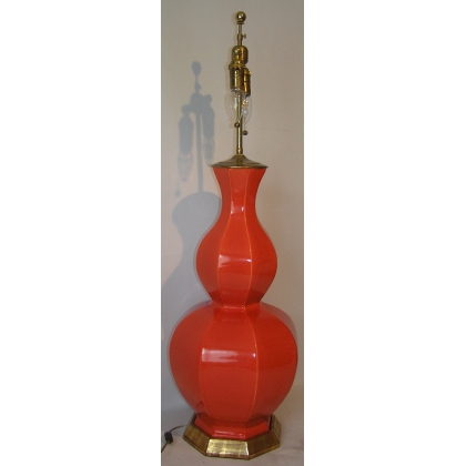  Lampe Alexander, en céramique ocre sur  Moinat SA  - Antiquités décoration