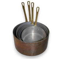 Lot de 4 casseroles en cuivre