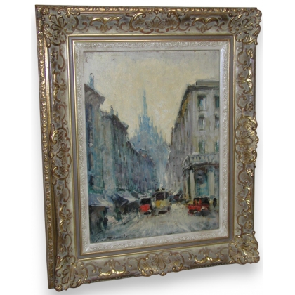 Tableau \"Milan\", signé CASTELFRANCHI.