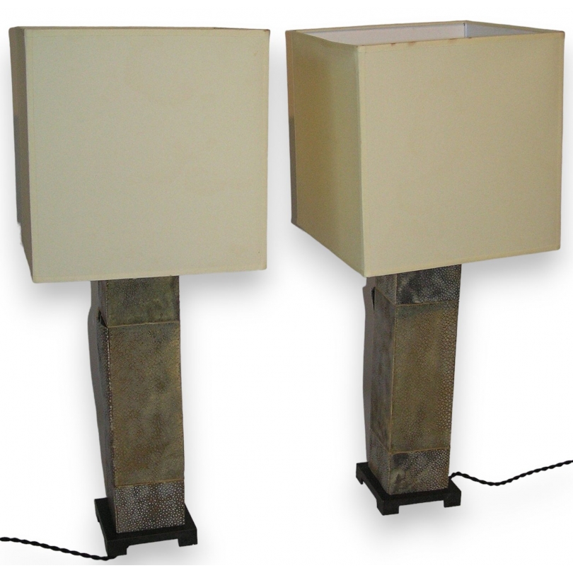  Paire de lampes carrées 1960, en sur  Moinat SA  - Antiquités décoration