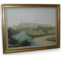 Reproduction gravure "Vue de Genève"