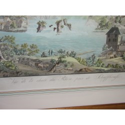 Gravure "Vue de la chute du Rhin", de LORY.  sur Moinat SA  - Antiquités décoration -  Gravures, Lithos