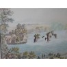 Gravure "Vue de la chute du Rhin", de LORY.  sur Moinat SA  - Antiquités décoration -  Gravures, Lithos