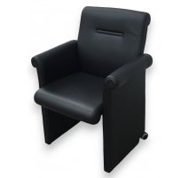 Fauteuil en cuir noir "Forum Bridge"