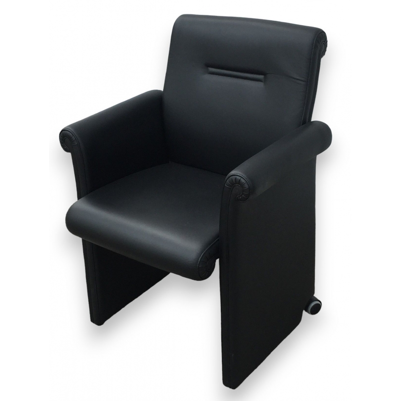 Fauteuil en cuir noir "Forum Bridge"