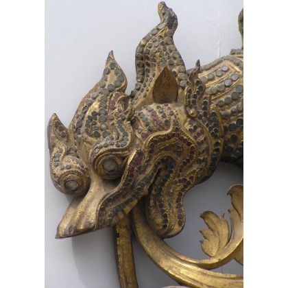 Decorative item, ‘Dragon’ sculpture, made of wood, by Moinat SA – Antiques and decorative items