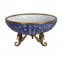 Bol en porcelaine bleue avec montures