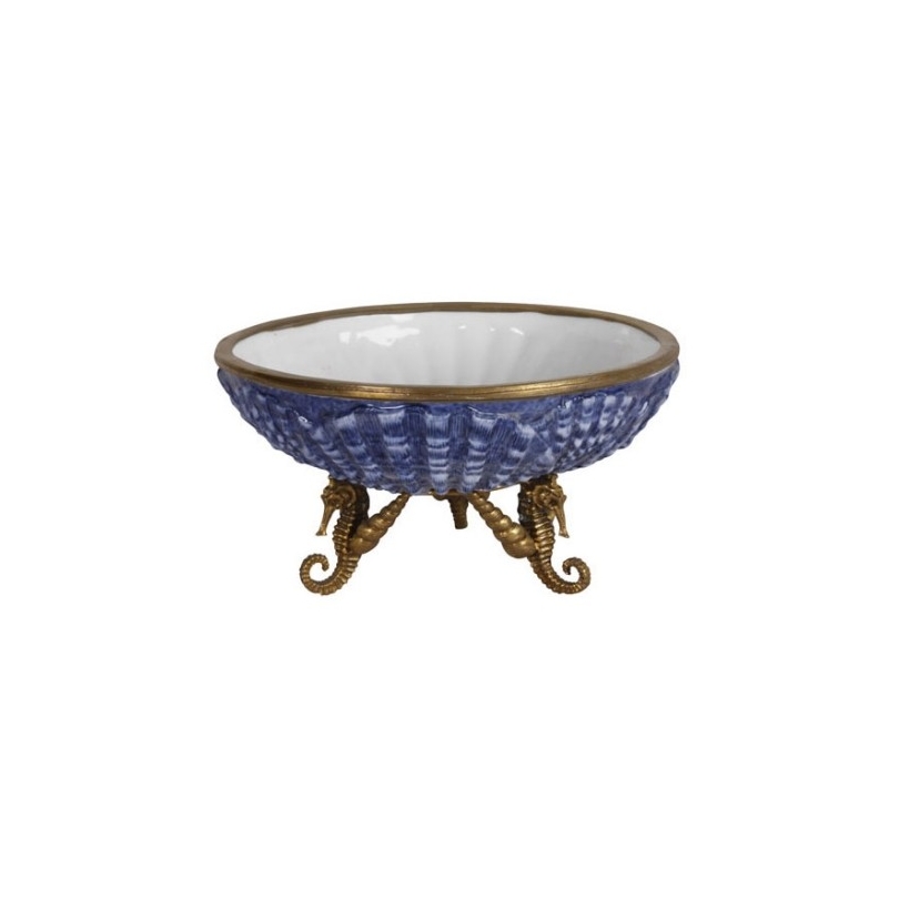 Bol en porcelaine bleue avec montures