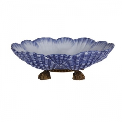 Coupe en porcelaine bleue \"Coquillages\"