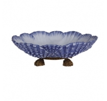 Coupe en porcelaine bleue "Coquillages"